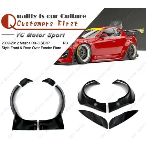 Car Accessories FRP Fiber Glass PD Style Over Fender Fit For 2009-2012 RX8 SE3P RB Front / Rear Over Fender Flares Kit