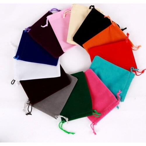 100pcs Multi Color 10x16cm Velvet Drawstring Bags Pouches Soft Jewelry Gift Nice Bags Bracelets Packing Bags For Jewelry Store