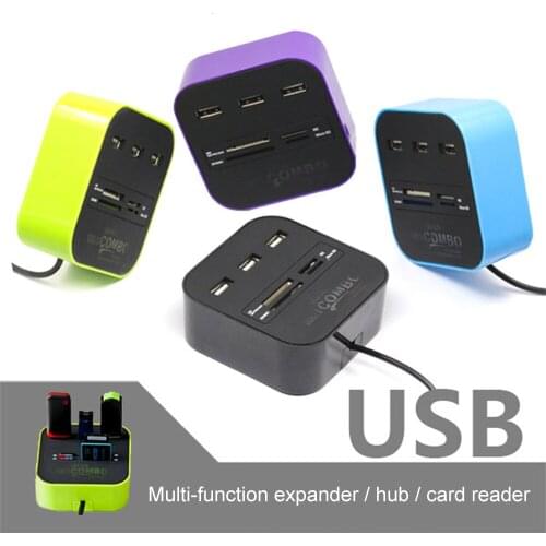 CHYI Multi USB Combo USB 2.0 Hub 3 Ports With SD/TF Card Reader USB Hab Splitter Adapter For Computer PC Laptop Desktop
