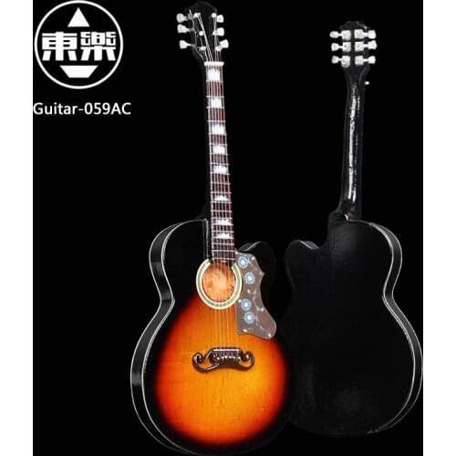 Wooden Handcrafted Miniature Guitar Model guitar-059AC Guitar Display with Case and Stand (Not Actual Guitar! for Display Only!)