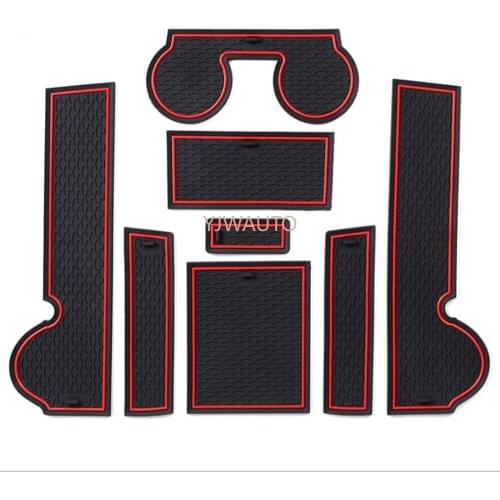 Door Slot Mat for Mitsubishi Lancer-ex 2010-2015 Gate Groove Cushion Car Door Rubber Cup Holder Mats Anti-slip Carpets Position