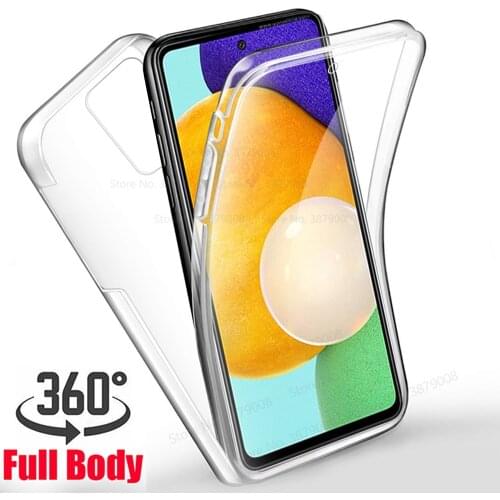 360° Full Body Double case for samsung a52 4G Transparent soft Silicon cover samsunga52 galax a52 a 52 5G protect phone cover