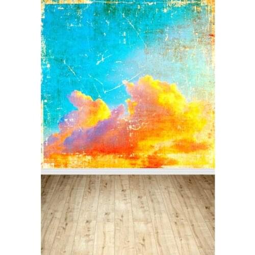 Wooden Floor Photography Backdrops Retro Fire Cloud Pattern Backgrounds for Photo Studio Vinyl Cloth Computer Printed Customized