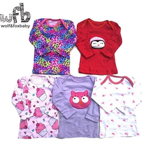 Retail 5pcs/pack 0-24months long-Sleeved t shirt Baby Infant cartoon newborn clothes for boys girls cute Clothing spring fall