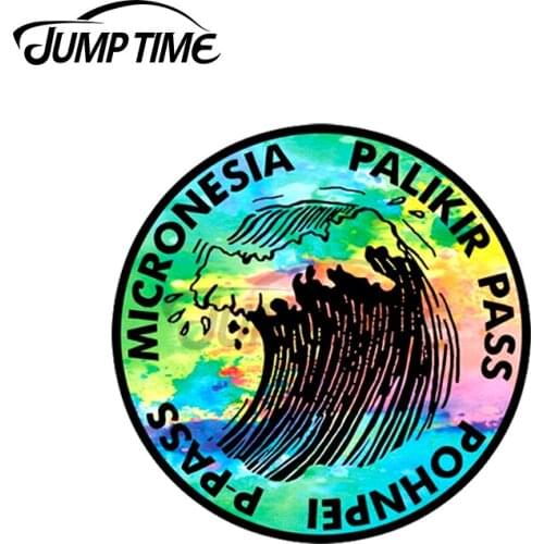 JumpTime 13 x 13cm For Surf Palikir Pass Pohnpei P-Pass Micronesia Surfing Surfboard Car Sticker DIY Vinyl Decal Waterproof