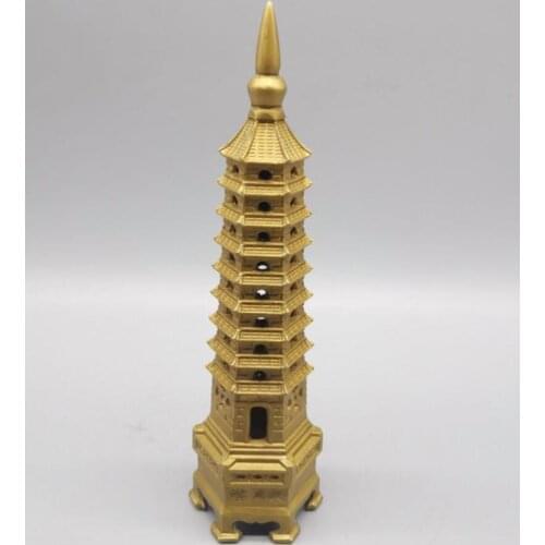 China brass Wenchang tower small crafts statue