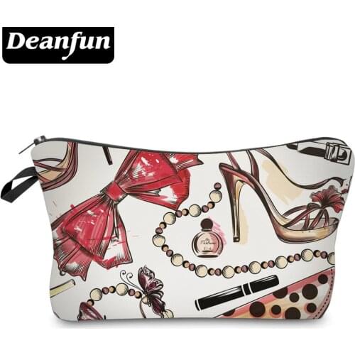 Deanfun 3D Printing Cosmetic Bags Zipper Polyester Bowknot Organizer For Travel Necessary For Women Makeup Fashion 50756