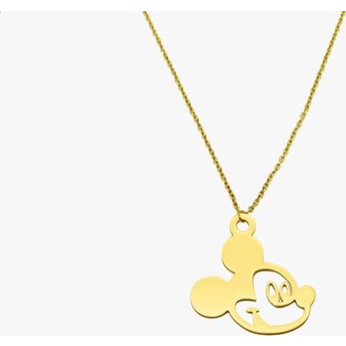 European And American Creative Mouse Pendant Necklace Stainless Steel Collarbone Chain For Mom Friends