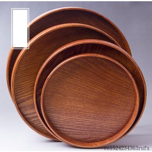 10 Pcs Round Wood Plates Sushi Dish Food Fruit Tea Handmade Cake Dinner Wooden Plate for Sushi Dessert Snack Serving Tray