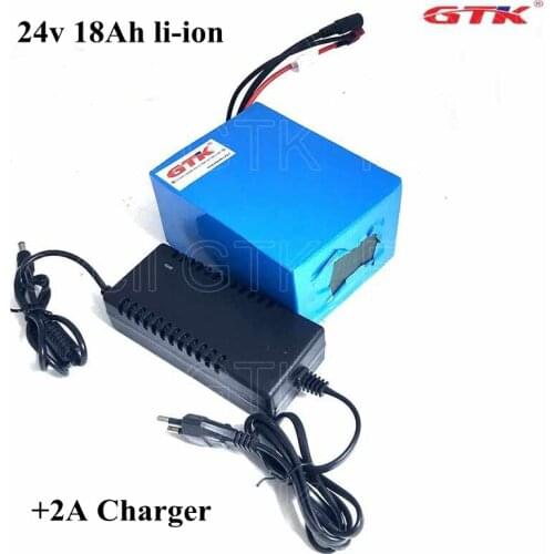 GTK 24v 18Ah 18650 li-ion battery pack 18ah 24v recharge lithium batteries with BMS for power tool ebike Motorcycles+2A Charge