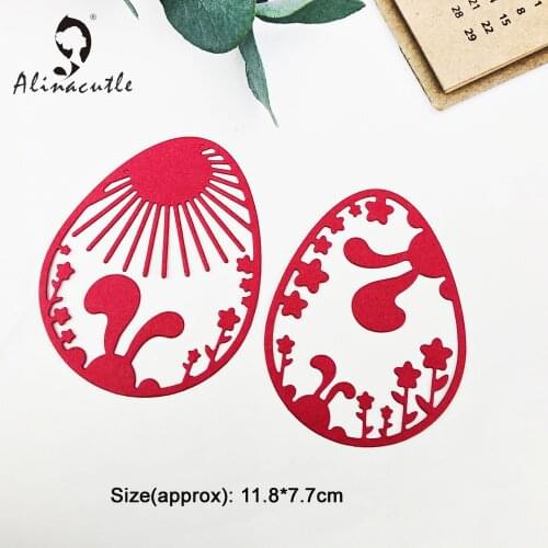 Metal Cutting Dies 2pc Easter Bunny Eggs Scrapbooking Paper craft album Handmade Card Punch Die Cut Art Cutter Alinacutle