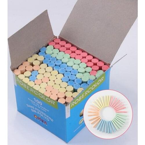 100PCS Colored Dustless Sidewalk Chalk Pens Set for School Teachers Kids Artists Indoor Outdoor Painting Drawing Writing Playing