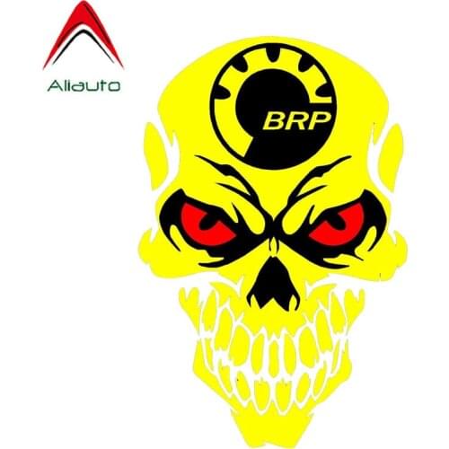 Aliauto Cool Car Sticker Individual BRP Skull Reflective PVC Decal Cover Scratches for Jaguar Hyundai I30 Honda Skoda ,15cm*10cm