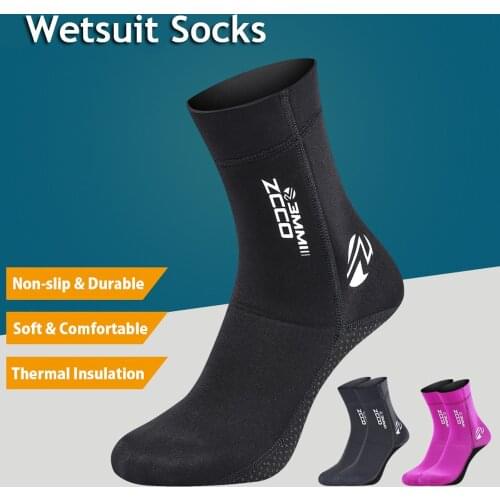 1 Pair New 3mm Neoprene Diving Socks Non-slip Adult Warm Patchwork Wetsuit Shoes Diving Surfing Boots for Men Womens Swimming