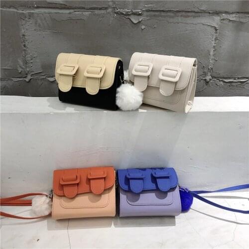 New Designer Patchwork Flap Bag Frosted Leather Luxury Handbag Women Mini Messenger Bags Purple Hairball Bag Cute Shoulder Bags