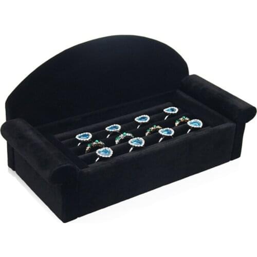 Sofa Ring Display Stand Velvet Jewelry Earring Ring Display Box Tray Holder Storage Showcase Organizer Jewelry Organizer