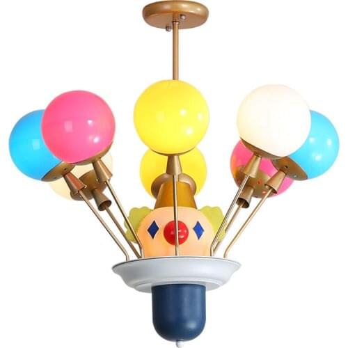 Nordic Childrens room Balloon clown pendant lights for kids bedroom nursery romantic decorative hanging lamp led luminaire e27