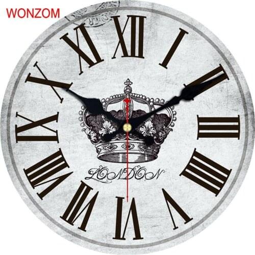 Custom Silent Kitchen Bedroom Modern Wall Clock Quartz Retro Large Vintage Wall Clock Non -Ticking Quiet Decorative Wall Clock