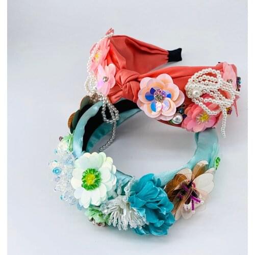 Bridesmaid Headband Wedding Hair Accessories Flower Bride Crown Garland Girls Flowers Hairband Pearl Crown