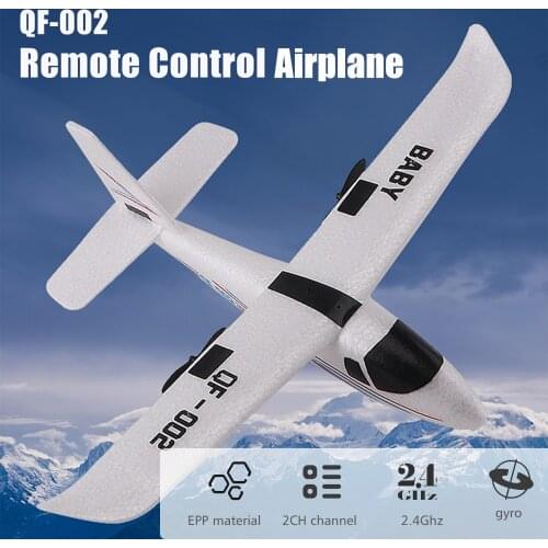 QF002 BABY RC Airplane 2.4GHz 2CH Small Plane DIY Flight Toys Lightweight But Stable Easy to Control Airplane for Kids Boys