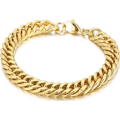 8mm Width Chain Titanium Stainless Steel Link Bracelet For Men Hiphop Rock Style Accessories