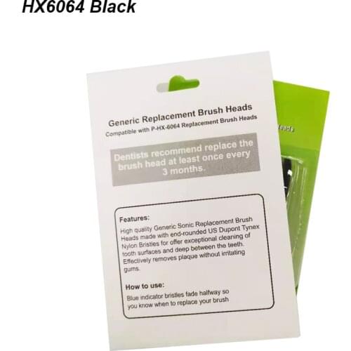 80pcs Black HX6064 Tooth Brush Replacement Heads For PH Soni Care Flex Care Diamond Clean HX6902 HX6930 HX9340 HX6950 HX6710