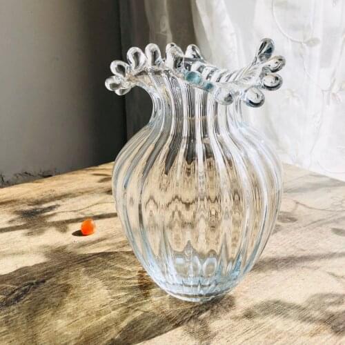 Nordic Vase Home Decor Originality Transparent Glass Wave Vases Frosting Flower Pot декор комнаты Decoration Salon кашпо вазы