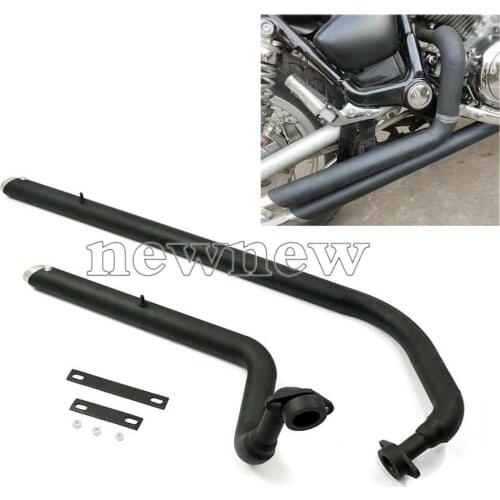 Motorcycle Staggered Shortshots Exhaust Pipe With Removable Muffler Silencer For Yamaha Virago XV 750 XV 1100 /S All Years