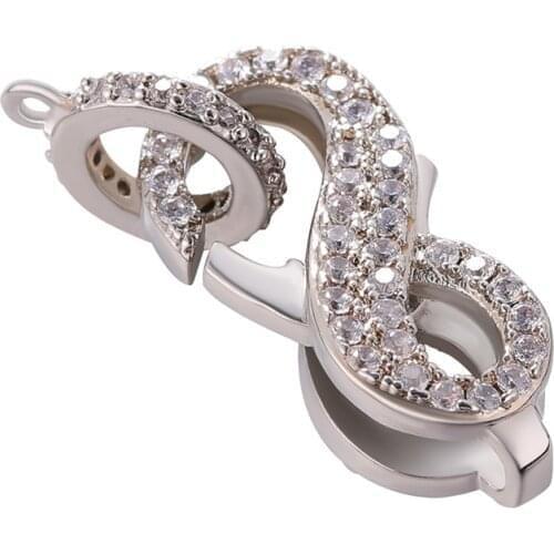 JUYA DIY Connectors Jewelry Findings Supplies Cubic Zirconia Spiral Fastener Clasps Accessories For Bracelets Jewelry Making