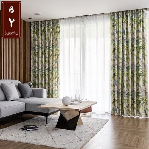 Modern Minimalist New Polyester Cotton Shading Curtains for Living Dining Room Bedroom