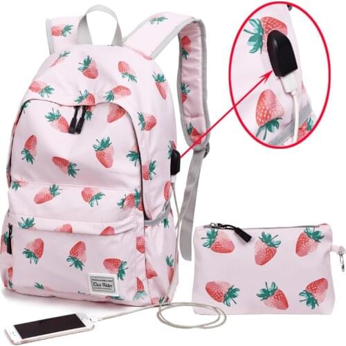 Women Backpack USB Laptop Backpack Lady SchoolBag Female Mochila For Girls Teenages Travel Knapsack Book Bags for Student Girls