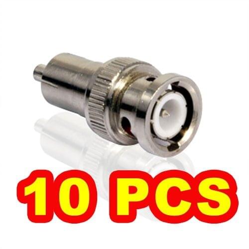 10x BNC male to RCA male connector Adapter Video Cable for cctv cameras