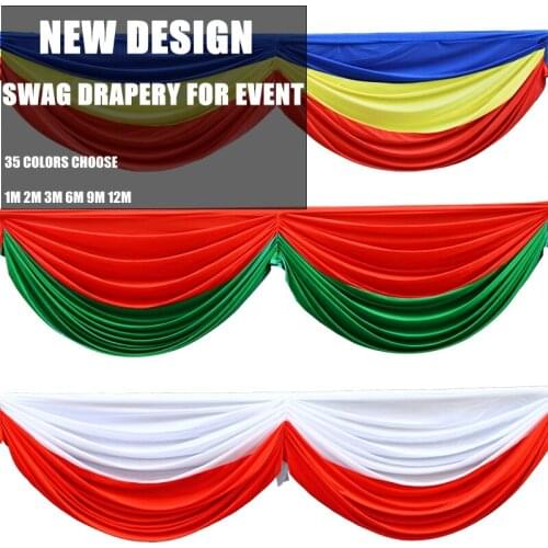 2M 3M 6M Ice Silk Wedding Backdrop Curtain Top Swag Drape Stage Background For Wedding Event Decoration Photo Booth