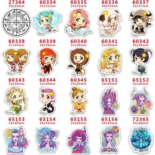 DIY Craft Supplies Sewing Accessories Cartoon Constellation Printed Planar Resins Mold 30 Pieces. PR-27364