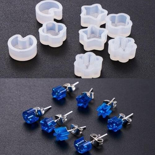 4 pcs Transparent Silicone Mould Dried Flower Resin Decorative Craft DIY snowflake Earrings Mold epoxy resin molds for jewelry