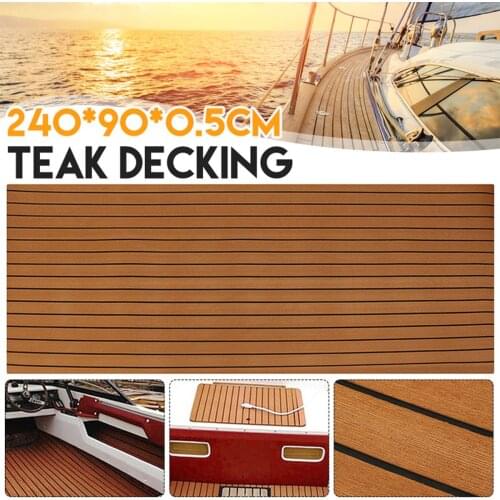 900x2400x5mm Self-Adhesive Foam Teak Decking EVA Foam Marine Flooring Faux Boat Decking Sheet Accessories Marine Brown Black