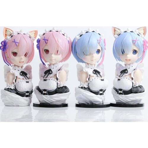 Anime Re:ZERO Starting Life In Another World Rem Ram Cat Ear Head Bust Portrait Figure PVC Figure Figurine Model New With Box