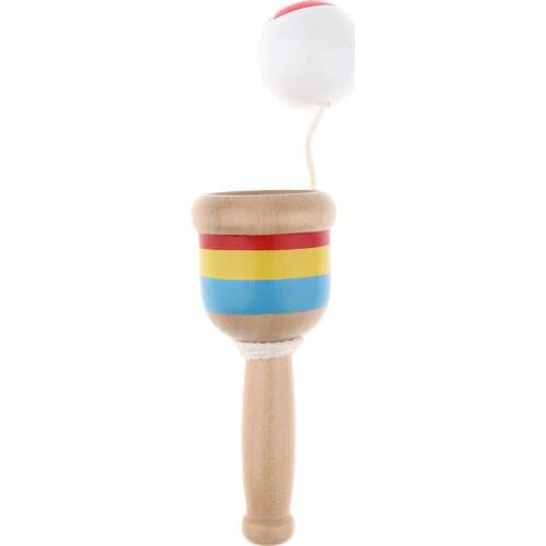 Wooden Cup And Ball Toy Primitive Folk Pin Game Classic Kendama Toy