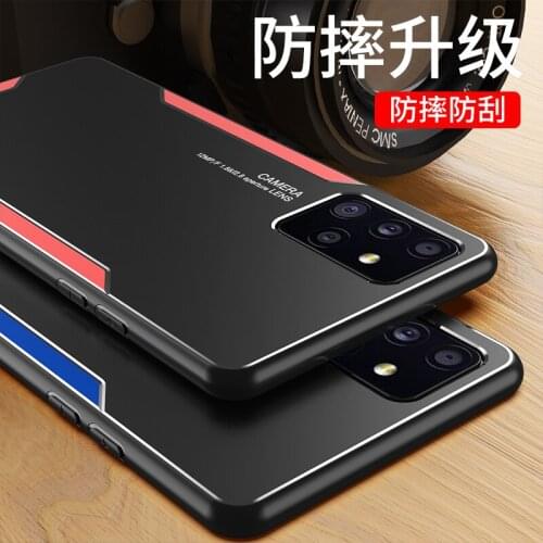 For Samsung Galaxy A51 A71 A32 A52 A72 4G 5G Armor Aluminum Metal Shockproof Phone Case Protection Lens Back Case