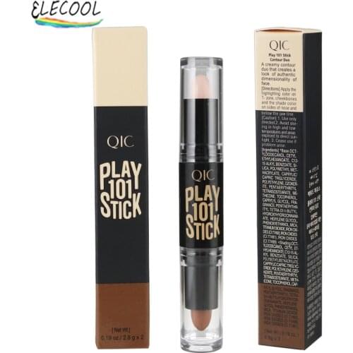 ELECOOL Double-head Face Contour Stick Highlighter Makeup Concealer Contouring Bronzer Brighten 3D Contour Glow Cosmetics Stick