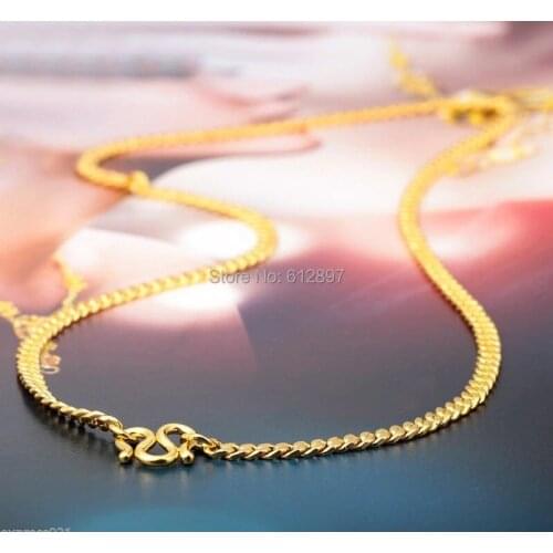 Hot sale Pure 24K Yellow Gold Necklace / Boss Curb Necklace / 8.25g