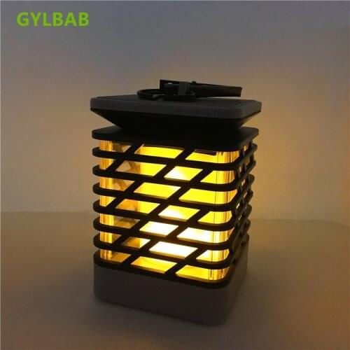 GYLBAB Solar LED Light Flickering Flame Effect Lamp Landscape Candle Lamps Hanging Lantern Waterproof Garden Camping Decor Light