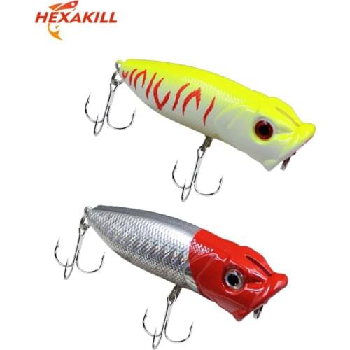 HEXAKILL 1pcs floating Popper bait 7cm 11.5g 5 Color Artificial Fishing Hard Lures Topwater Popper With 6# Treble Hooks