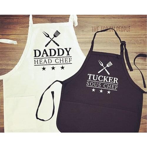 Customized Family Apron Suit,Old Chef,little chef,Personalized Father Son,Mother Son,Father Daughter,Mother Daughter Apron Gifts