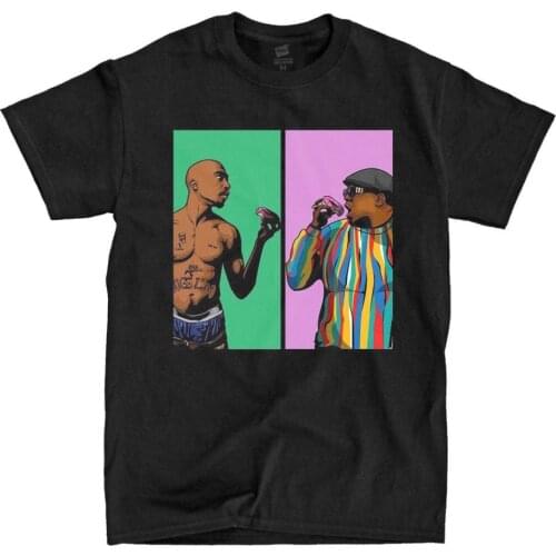 Tupac Notorious Big - Black Shirt - Ships Fast! High Quality!100% Cotton Men Summer Sale Funny Tee Shirts