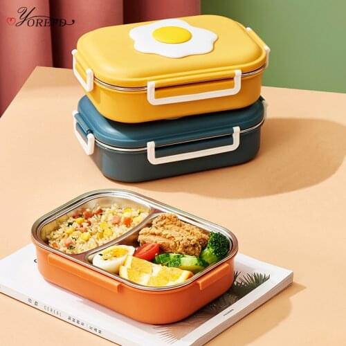 OYOREFD Heat Preservation Stainless Steel Lunch Box Food Container Cartoon Eco-Friendly Leakproof Lunch Box for Kids Bento Box
