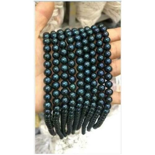 Hot sell long stand AAA 8-9mm Tahitian Round Pearl Necklace 100 "