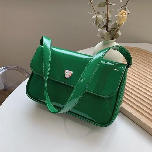 Fashion Luxury Glossy Shoulder Bag Women 2021 New Trend Design Shopping Small Square Bag Female Lovely Handbag and Purse