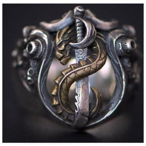 Mighty Domineering Mens Ring Cthulhu Personality Retro Boy Friend Birthday Lover Gift