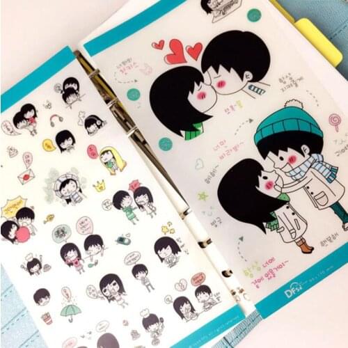 5sheets/pack Swee girls boys Daily Transparent PVC Decorative Stickers Scrapbooking Valentines Day lover Gift surprise